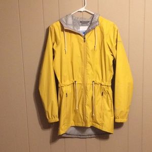 Columbia yellow waterproof rain jacket size small